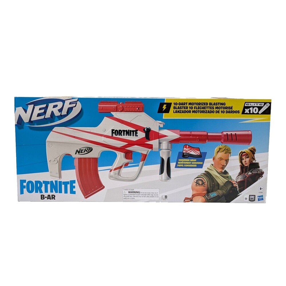 NERF Fortnite B-AR Motorized Elite Dart Blaster Fortnite Converge Wrap F2344